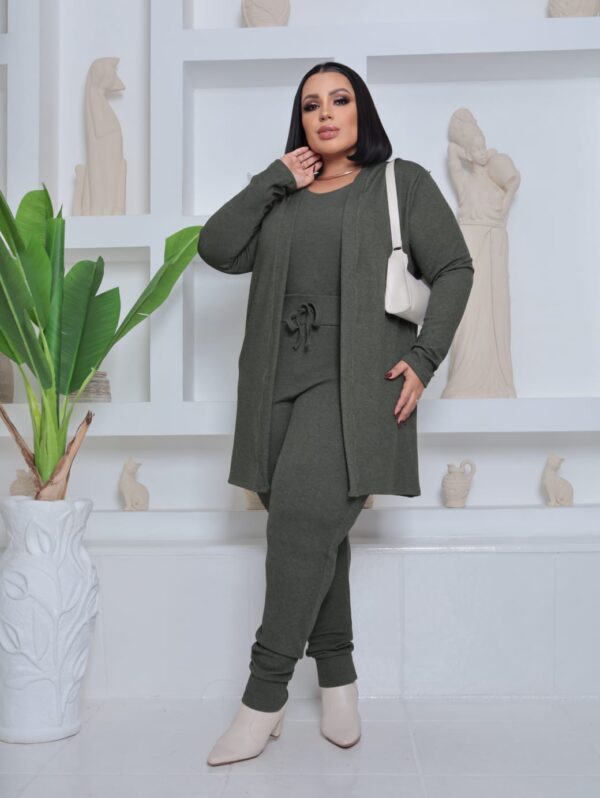 Conjunto de 3 Peças em Canelado Santa Constância – Plus Size até o Tam. 58/60